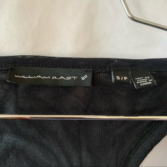 WILLIAM RAST BLACK TANK TOP WOMEN TOP SIZE  SMALL SEQUIN SEMI SHEER - Picture 4 of 5